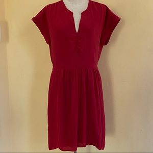 MADEWELL Women’s Red Short Sleeve Silk Dress